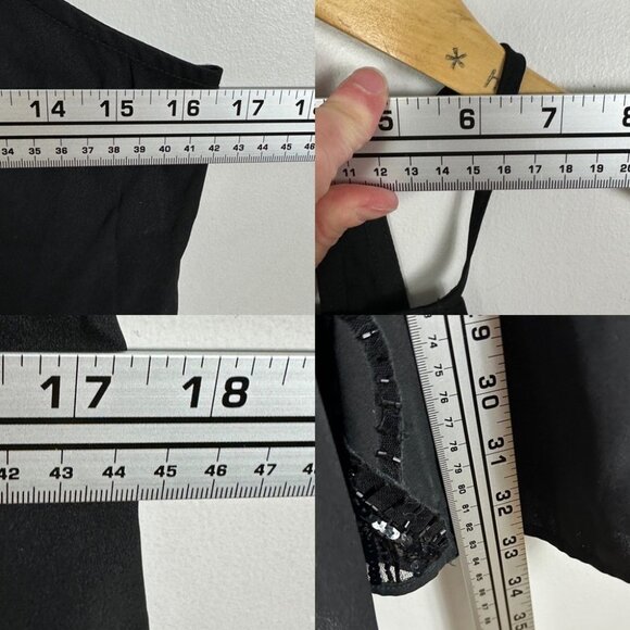 Revolve NBD Black Halter Dress Beaded Floral Size Medium Minimalist Capsule Boho - Picture 15 of 15